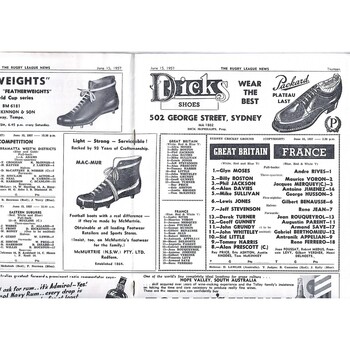 1957 Great Britain v France World Cup Rugby League Programme