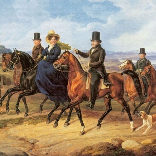 Cavalcade before Schloss Heiligenberg