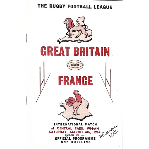 1967 Great Britain v France Rugby League Programme