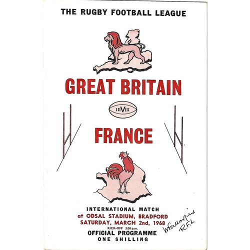1968 Great Britain v France Rugby League Programme