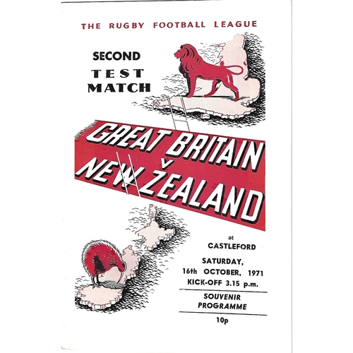 1971 Great Britain v New Zealand Second Test Match Rugby League Programme