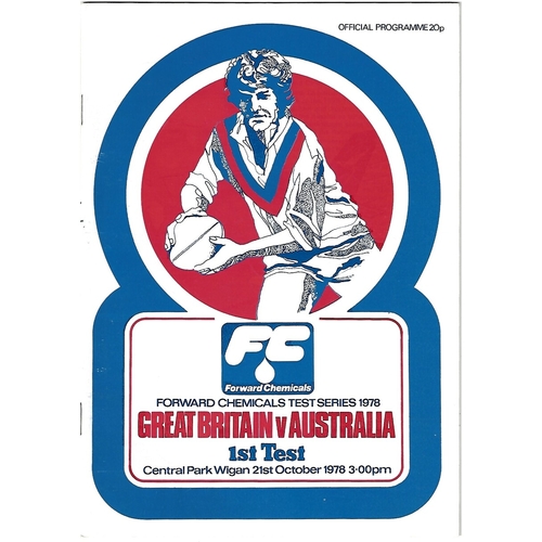 1978 Great Britain v Australia First Test Match Rugby League Programme
