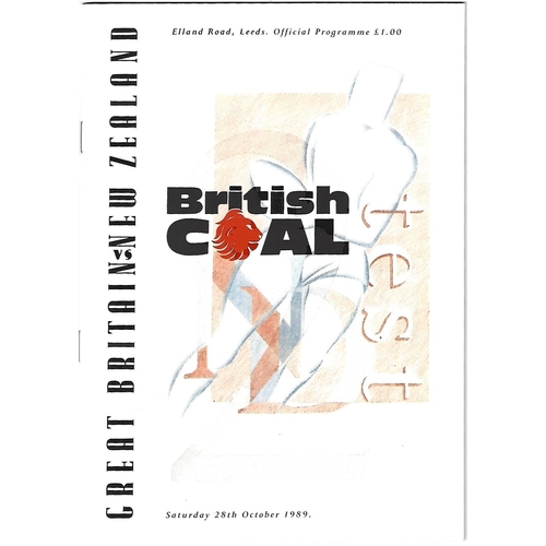 1989 Great Britain v New Zealand Second Test Match Rugby League Programme