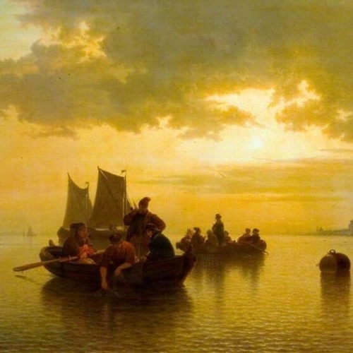 River with Fishing Boats