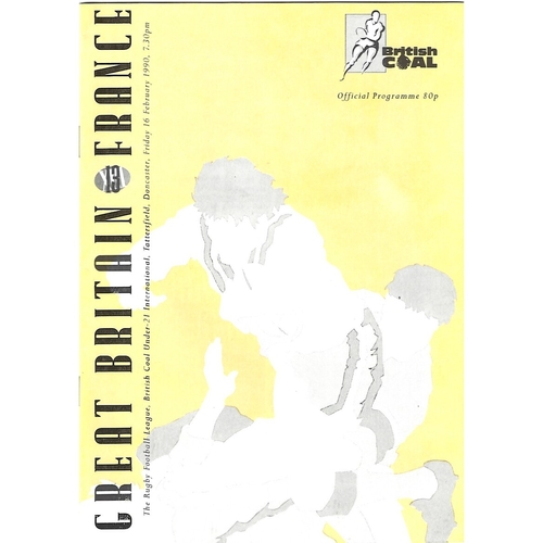 1990 Great Britain Under-21 v France Under-21 Rugby League Programme