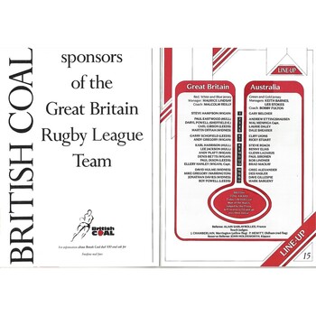 1990 Great Britain v Australia Third Test Match/World Cup Qualifier Rugby League Programme