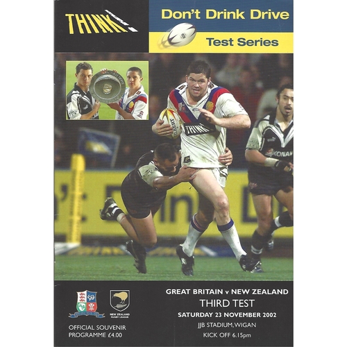 2002 Great Britain v New Zealand Third Test Match Rugby League Programme