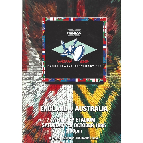 1995 England v Australia World Cup Rugby League Programme & Match Ticket