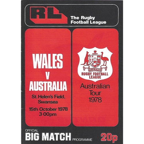 Wales Rugby League Programmes
