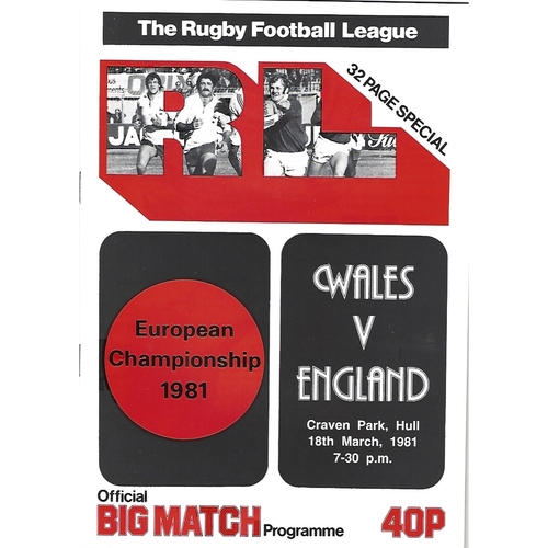 Wales Rugby League Programmes