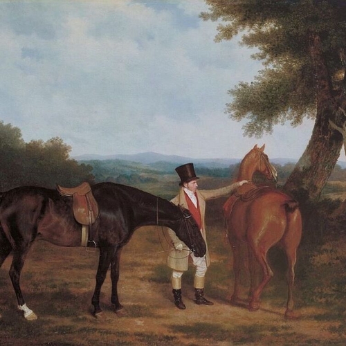 Two Hunters with a Groom