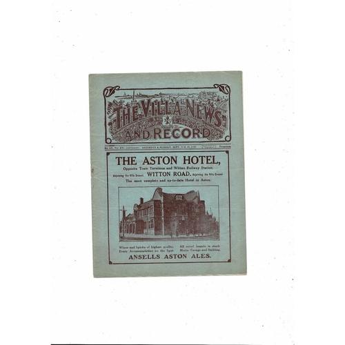 1925/26 Aston Villa v Newcastle United + Liverpool Reserves Football Programme