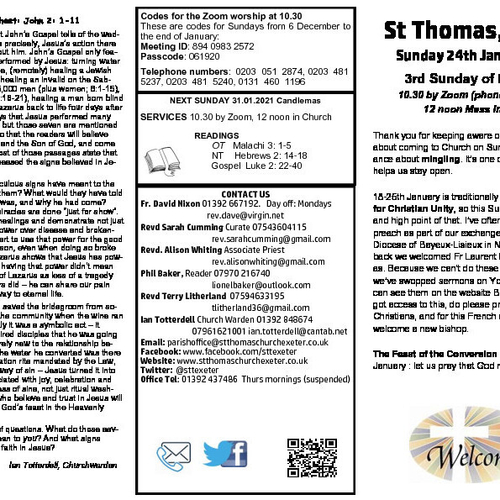 Pew Sheet | The Parish of St Thomas, Exeter