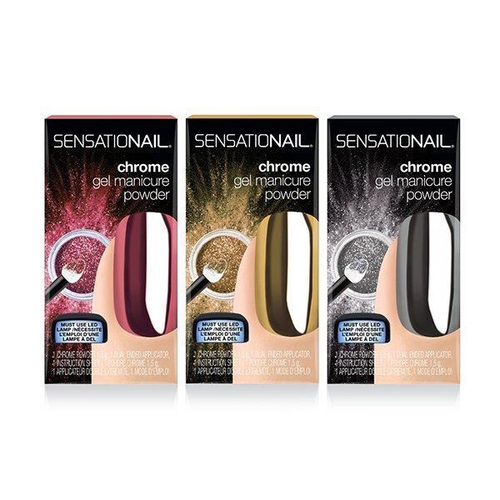 Sensationail chrome gel manicure powder