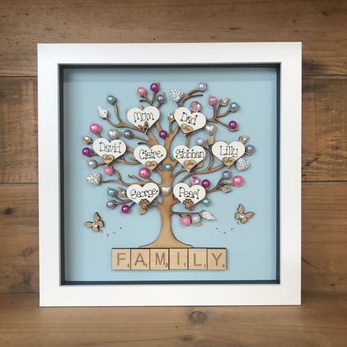 “Pretty With Pearls” Family Tree Frame