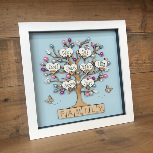 “Pretty With Pearls” Family Tree Frame