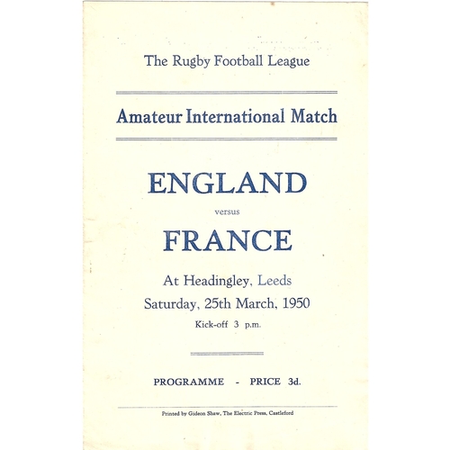 England Amateur Rugby League Programmes