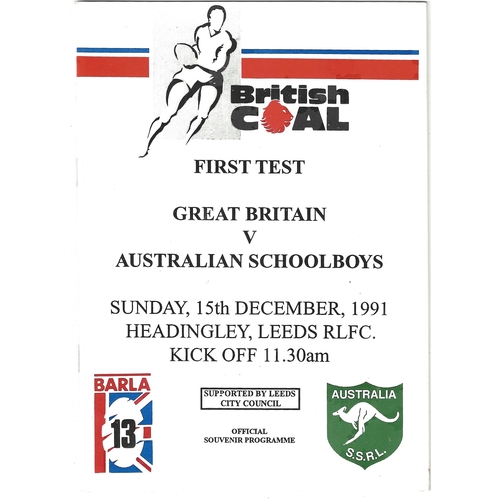 Great Britain Amateur Rugby League Programmes