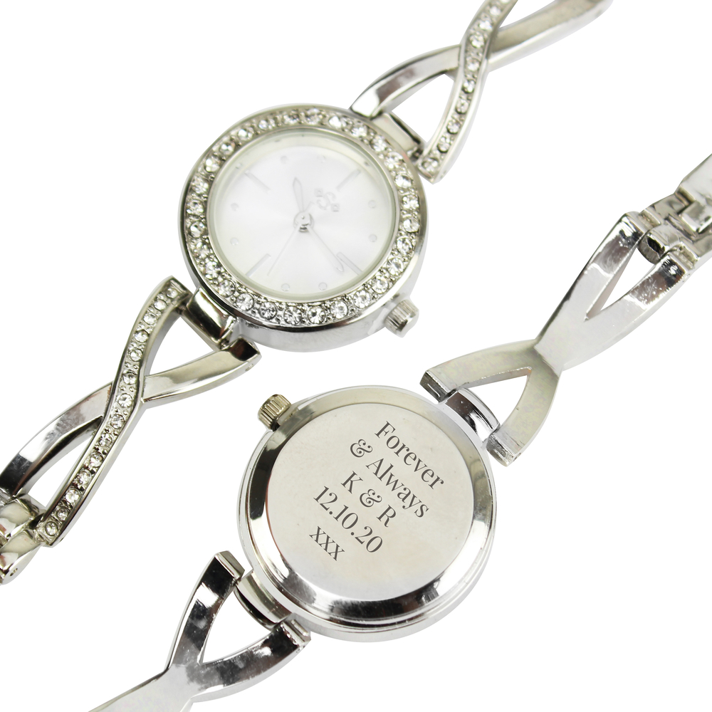 Personalised Silver Ladies Infinity Watch