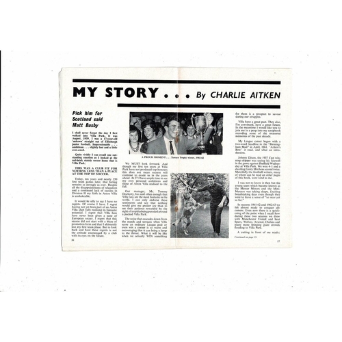 Aston Villa Years by Charlie Aitken Football Booklet 1969 - Autographed