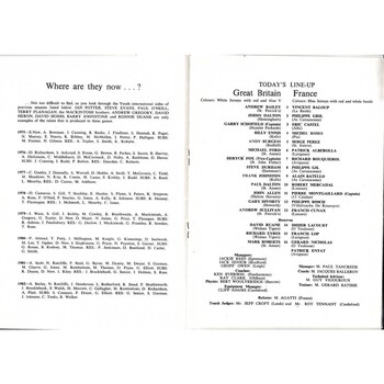 1983 Great Britain v France Amateur Youth (U-19) International Match Rugby League Programme