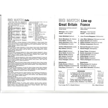 1980 Great Britain Colts v France Colts International Rugby League Programme