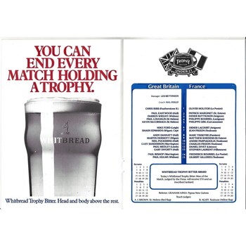 1987 Great Britain v France Under-21 International Rugby League Programme