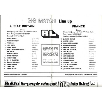 1976 Great Britain v France Under-24 International Rugby League Programme