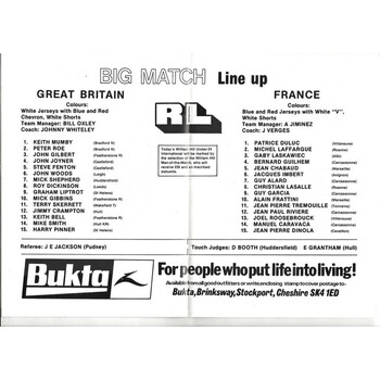1977 Great Britain v France Under-24 International Rugby League Programme