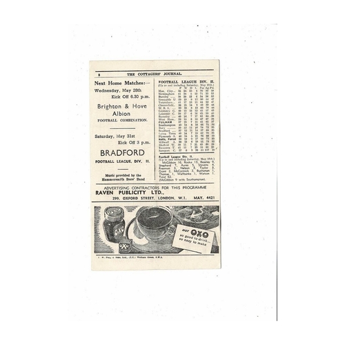 1946/47 Fulham v Nottingham Forest Football Programme