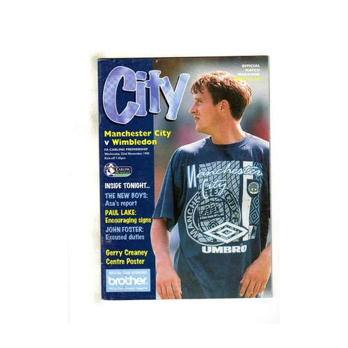 Wimbledon Away Football Programmes