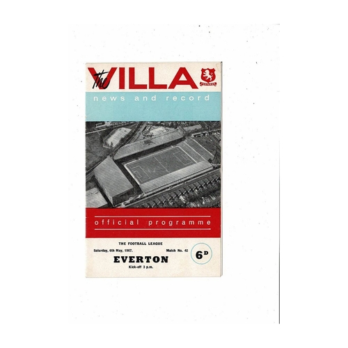 1966/67 Aston Villa v Everton Football Programme