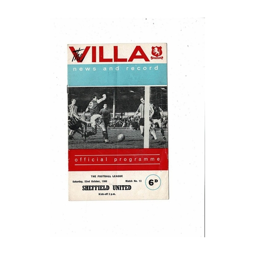 Aston Villa Home Football Programmes