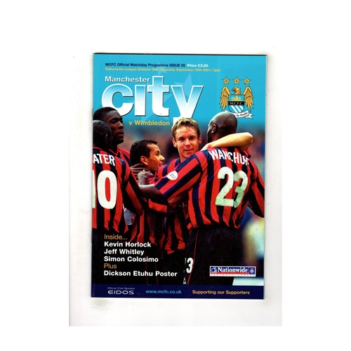 Wimbledon Away Football Programmes