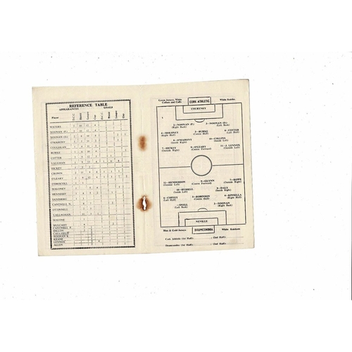 1951/52 Cork Athletic v Drumcondra Football Programme