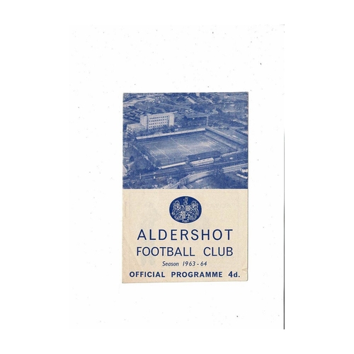 1963/64 Aldershot v Halifax Town Football Programme