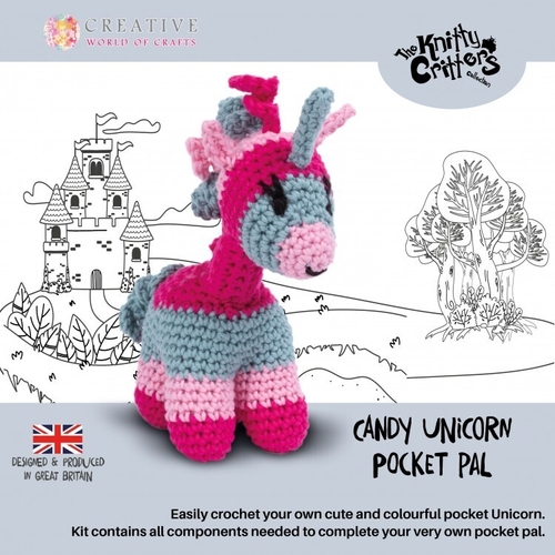 Knitty Critters - Pocket Pals - Candy Unicorn