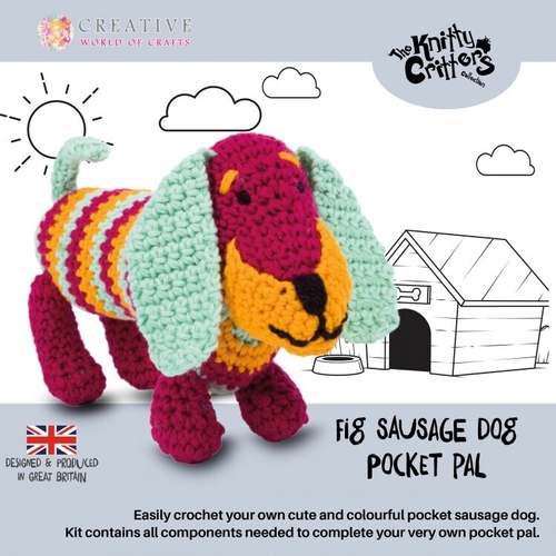 Knitty Critters - Pocket Pals - Fig Sausage Dog
