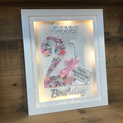 LED Happy 21 st birthday frame