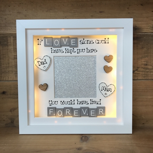 Customised LED Memorial Photo Frame | LED Memorial Picture Frame | Photo Frame with Angel wings