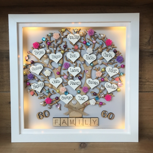 LED XL “ Floral Family Tree Frame “