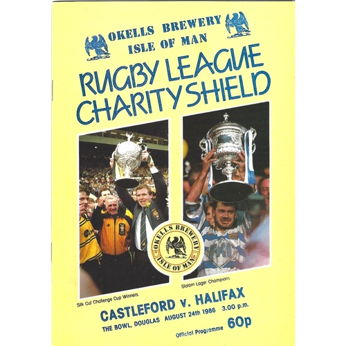1986 Castleford v Halifax Rugby League Charity Shield Programme