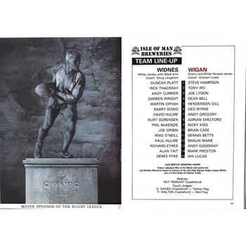 1988 Widnes v Wigan Rugby League Charity Shield Programme