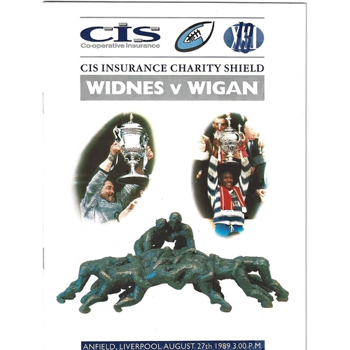 1989 Widnes v Wigan Rugby League Charity Shield Programme