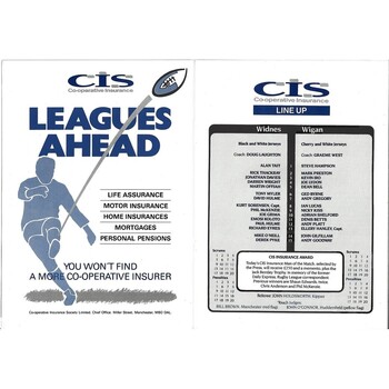 1989 Widnes v Wigan Rugby League Charity Shield Programme