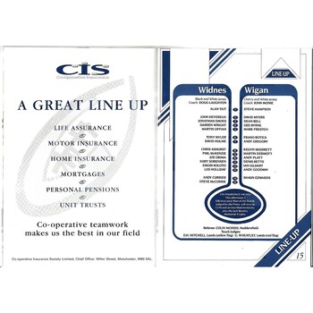 1990 Widnes v Wigan Rugby League Charity Shield Programme