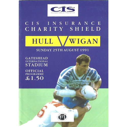 1991 Hull v Wigan Rugby League Charity Shield Programme