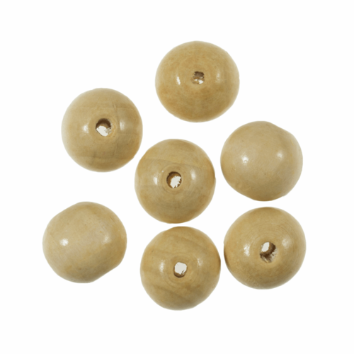 Beads: Beech Wood: 20mm: Pack of 7