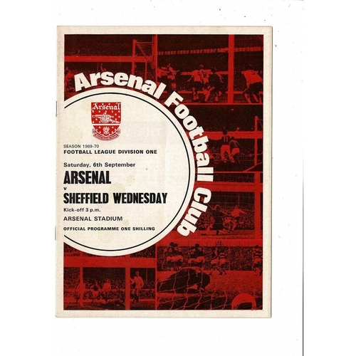 1969/70 Arsenal v Sheffield Wednesday Football Programme