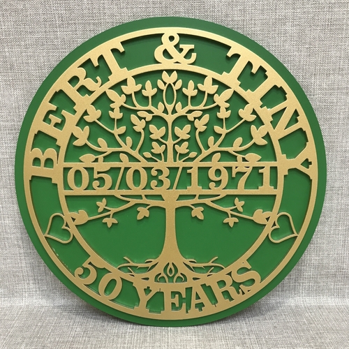 Personalised Tree of Life Anniversary Plaque – Custom Names & Date